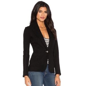 JAMES PERSE Black Shawl Cotton Coat Cardigan Sweater
